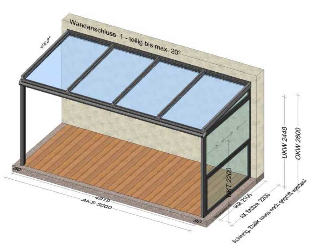 Terrassenüberdachung mit Schiebeelemente Preis