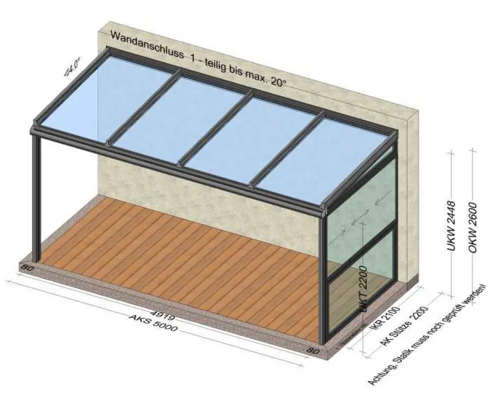 Terrassenüberdachung mit Schiebeelemente Preis