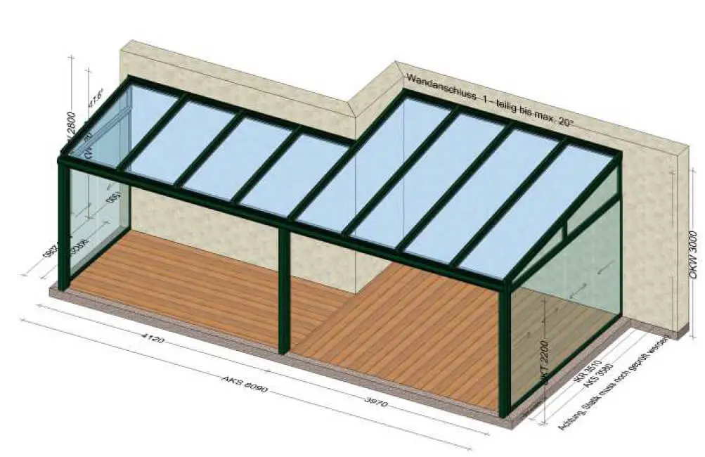 Terrassenüberdachung mit Seitenwand