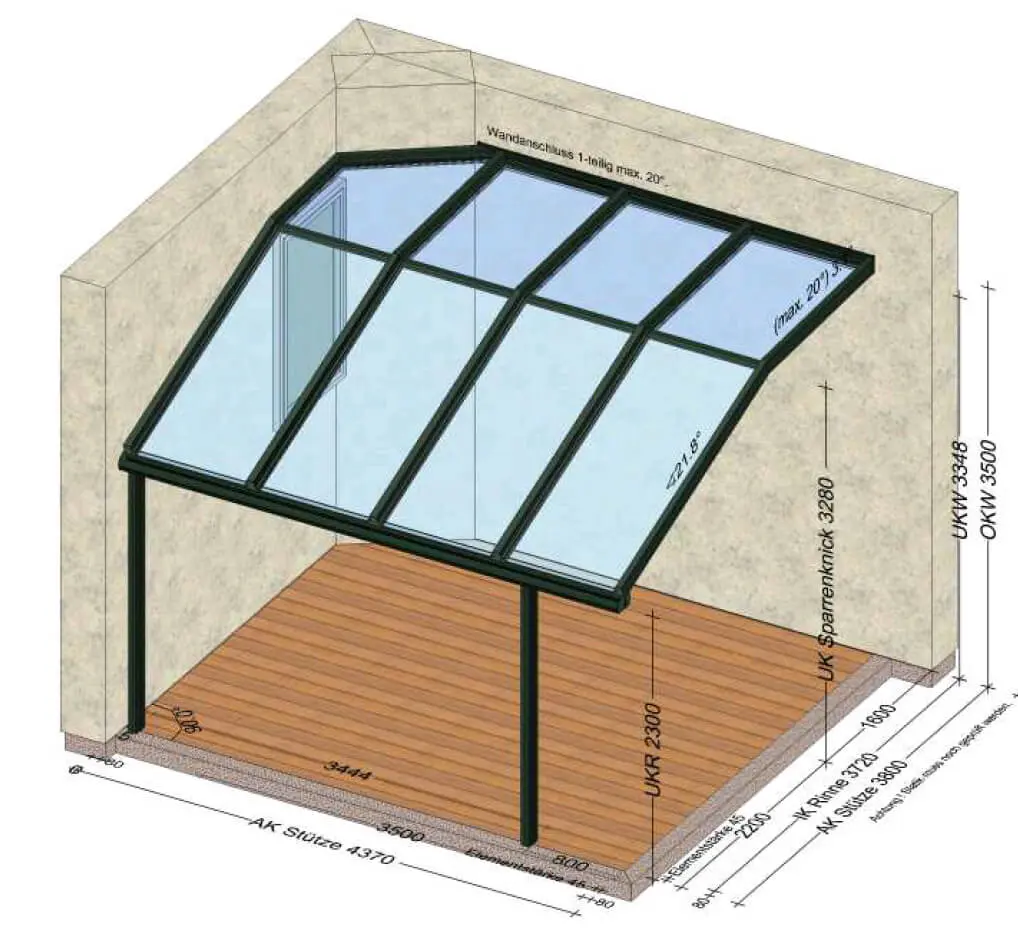 Terrassenüberdachung mit Solarknick