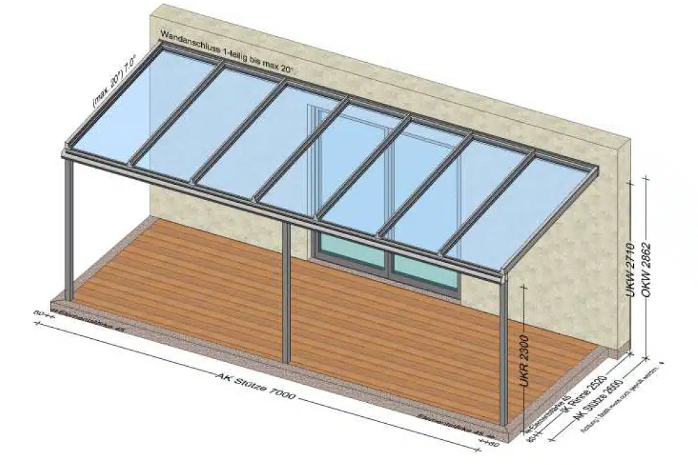 Terrassenüberdachung Planung für Eferding OÖ