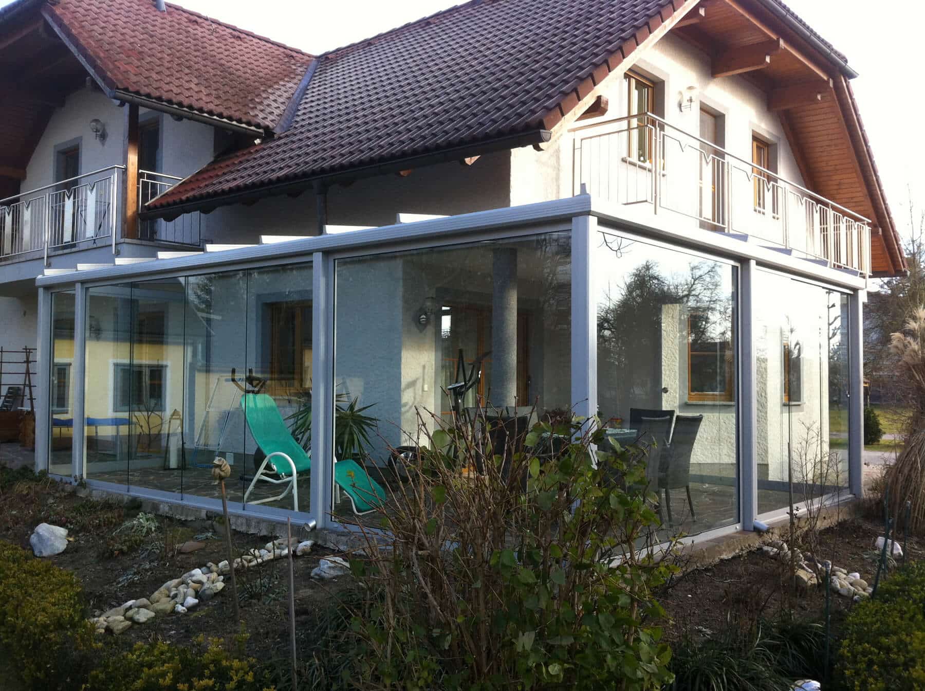 Terrassenüberdachung Seiten schließen