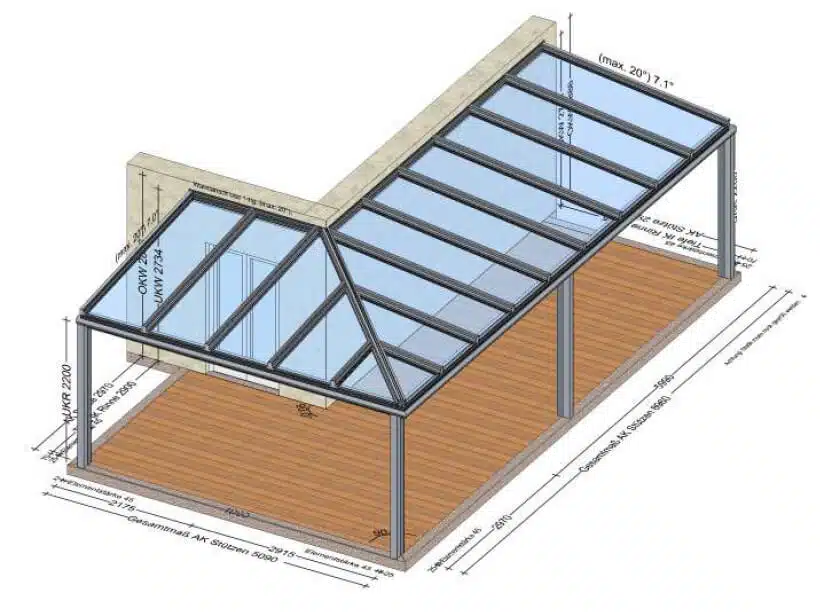 Terrassenüberdachung Skizze