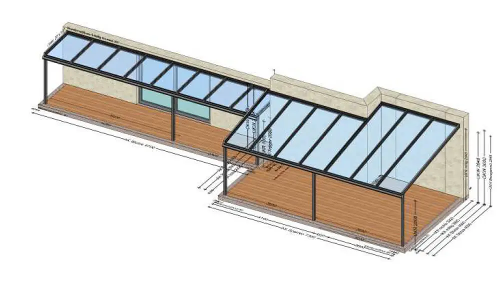 Terrassenüberdachung Sonderanfertigung - Planung für 44400 Steyr