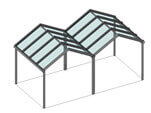 Terrassenüberdachungen mit zwei Satteldächern