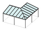 Terrassenüberdachungen mit zwei Pultdächern - Ecklösung