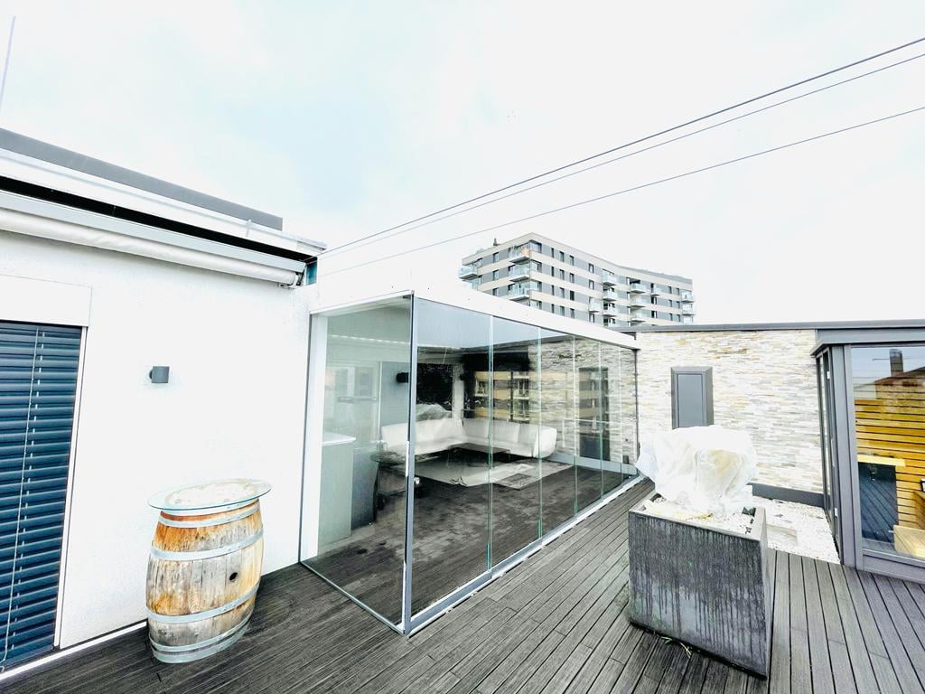 Terrassenverglasung Schiebewand in 4020 Linz montiert
