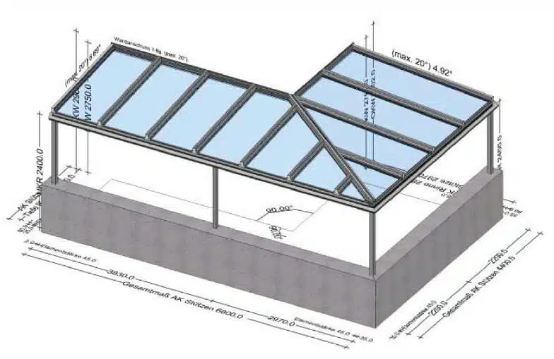 Überdachung Glas Planung