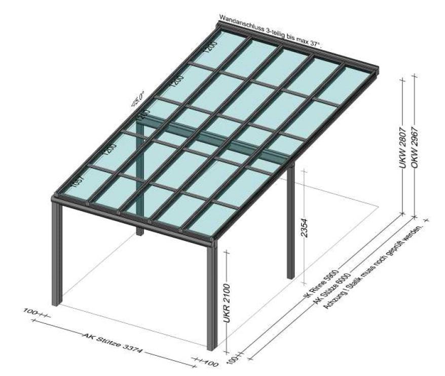 Überdachung mit PV Modulen - Planung