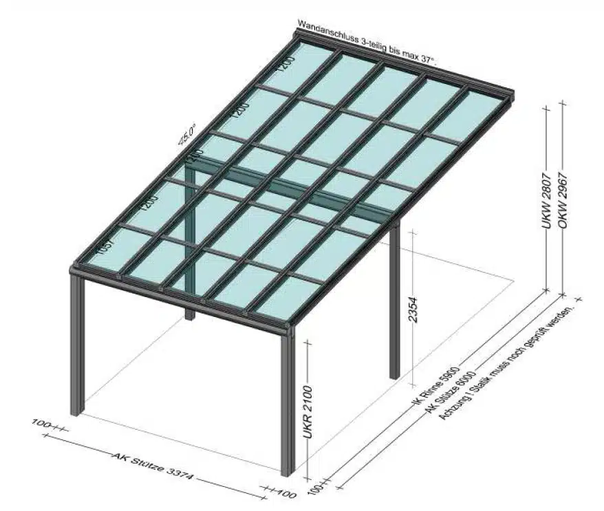 Überdachung mit PV Modulen - Planung