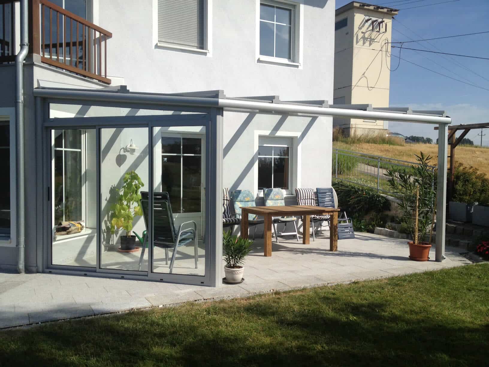 Überdachung Terrasse grau
