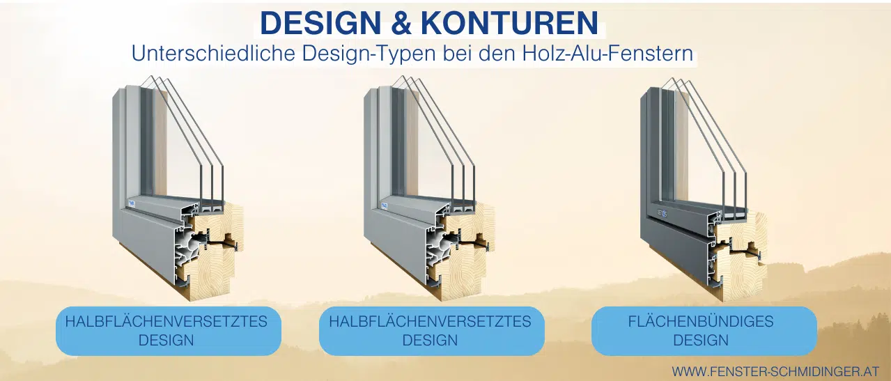 Unterschiedliche Designtypen für Holz-Alu-Fenster im Überblick