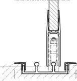 Vertikal Schnitt Bodenschiene Glasschiebetüre 2 spurig