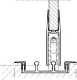 Vertikal Schnitt Bodenschiene Glasschiebetüre 2 spurig