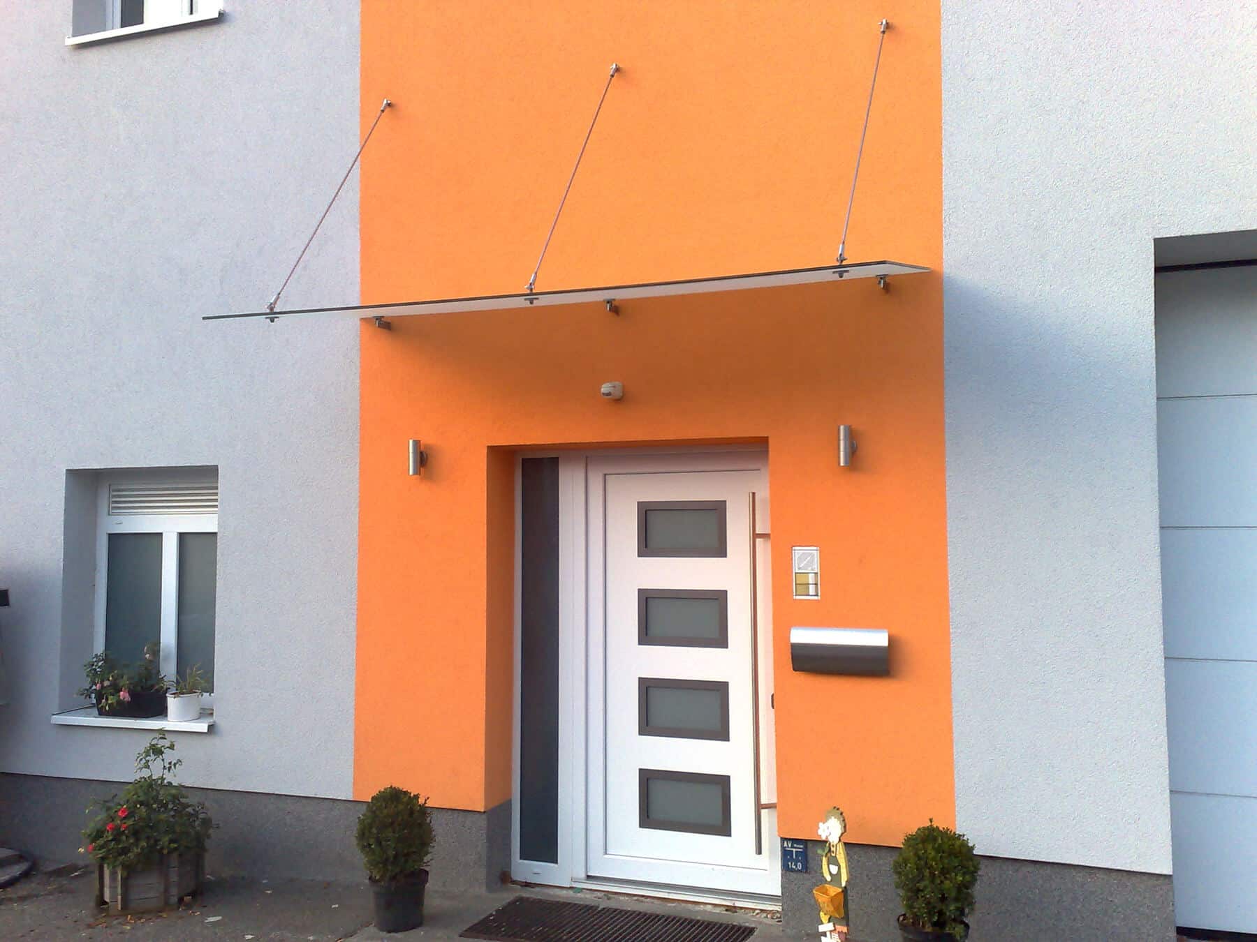 Vordach Hauseingang Glas