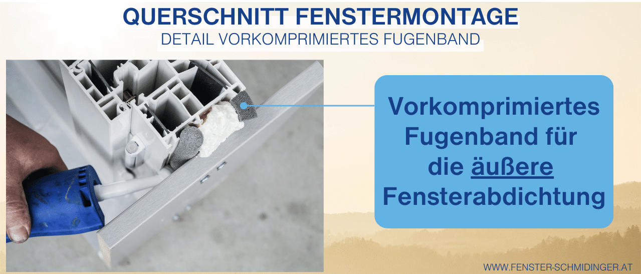Vorkomplimiertes Fugendichtband - Kompriband für die Fenstermontage nach ÖNORM B5320