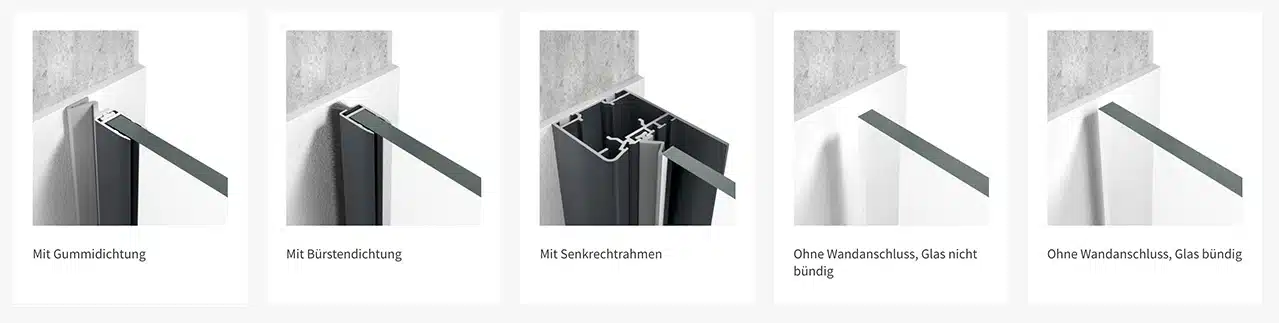 Wandanschlußprofile Schiebe-Dreh-System