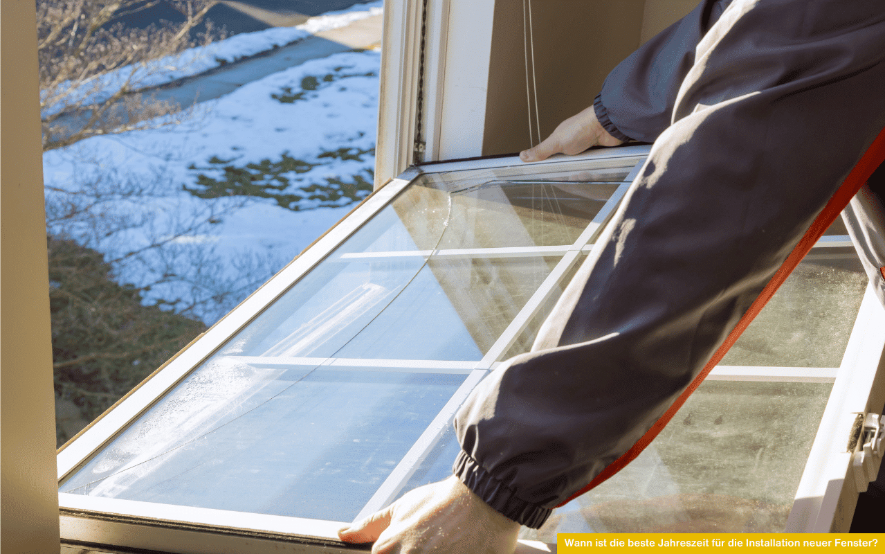 Wann ist die beste Jahreszeit für die Installation neuer Fenster? Frühling und Herbst bieten meist ideale Bedingungen für den Fenstertausch.