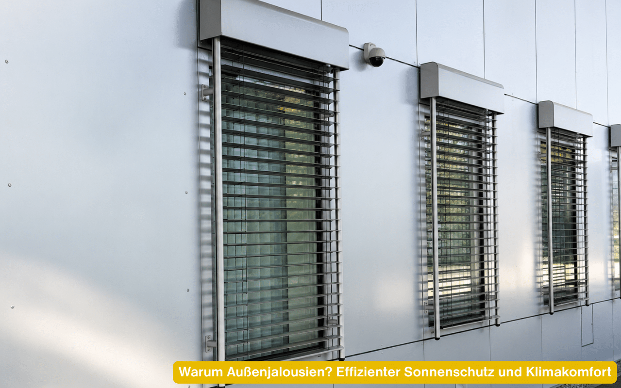 Warum Außenjalousien? Effizienter Sonnenschutz und Klimakomfort an einer Fassade mit Jalousien