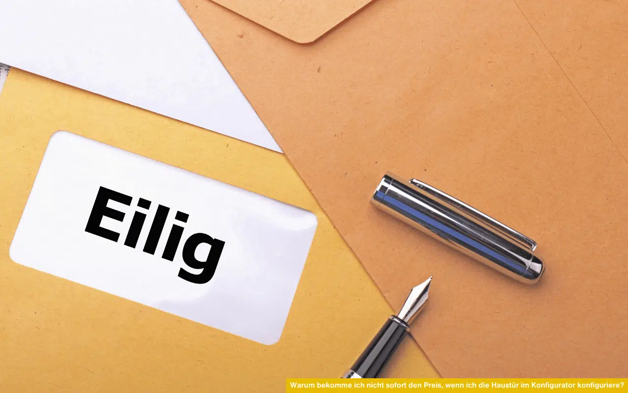 Warum bekomme ich nicht sofort den Preis wenn ich die Haustür im Konfigurator konfiguriere?