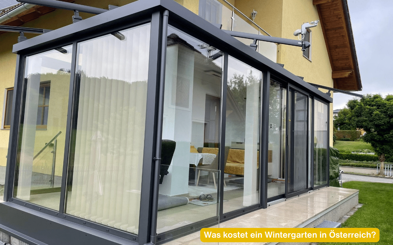 Was kostet ein Wintergarten in Österreich? Moderner Wohnwintergarten als Anbau an ein Einfamilienhaus