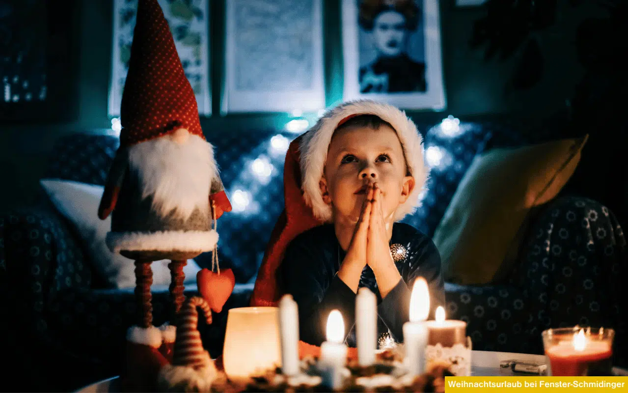 Weihnachtsurlaub bei Fenster-Schmidinger im Jahr 2025 mit Information zu Schließzeiten und Wünschen für eine erholsame Feiertagszeit.
