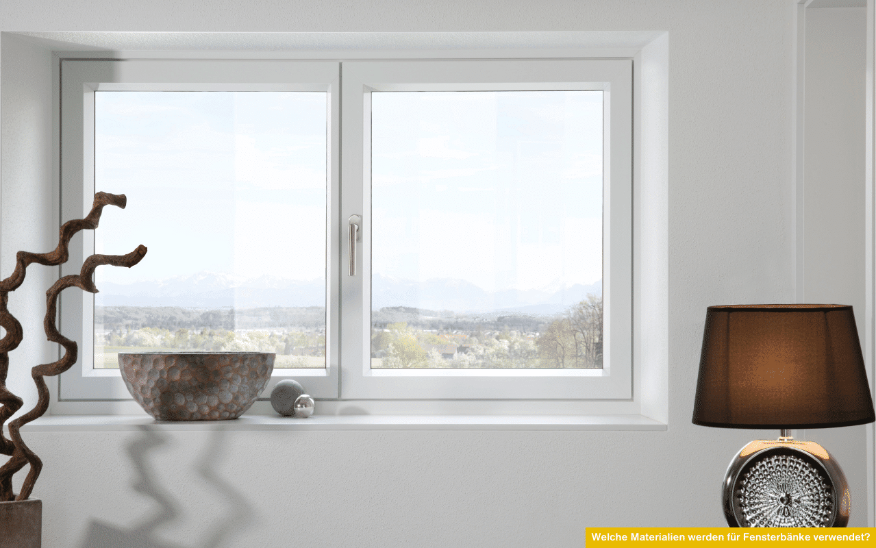 Welche Materialien werden für Fensterbänke verwendet? Innen meist Holzwerkstoff, Gussmarmor oder Stein - außen oft Aluminium oder Naturstein.