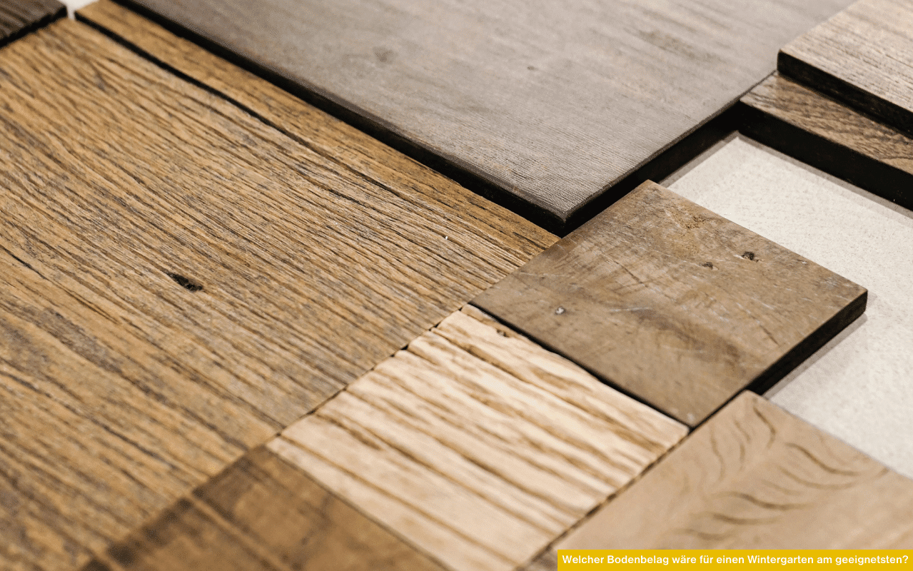 Für Wintergärten eignen sich besonders Fliesen, Vinyl und Naturstein. Diese sind robust, UV-beständig und pflegeleicht. Laminat ist nur eingeschränkt empfehlenswert. Wichtiger Tipp: immer auf Hitzebeständigkeit und UV-Schutz des Belags achten.