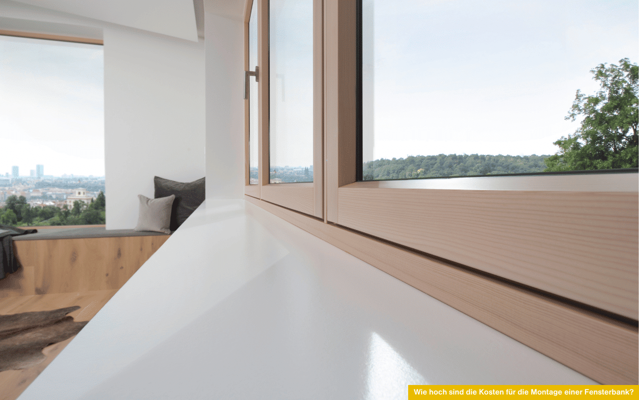 Wie hoch sind die Kosten für die Montage einer Fensterbank? Je nach Aufwand liegen sie meist zwischen 192 € und 288 € pro Stück.