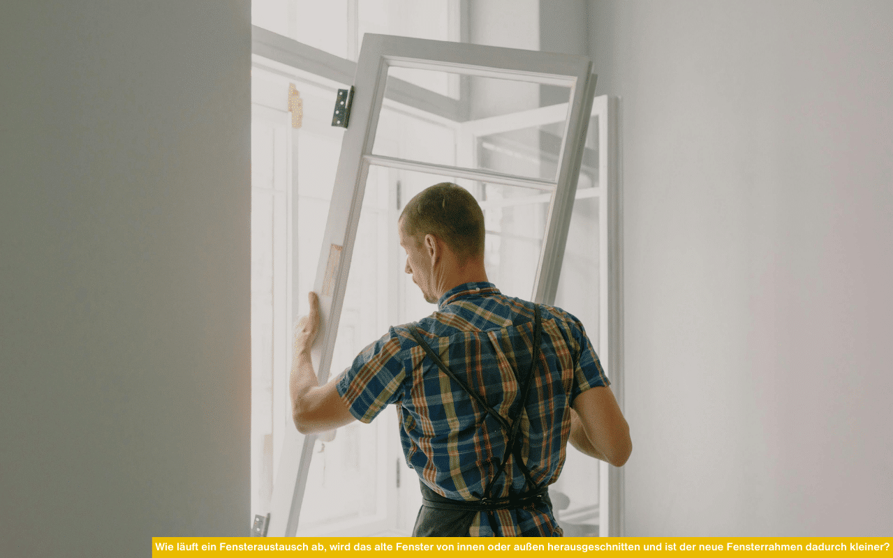 Wie läuft ein Fensteraustausch ab? Erklärung zum Ausbau alter Fensterrahmen und Einbau neuer Fenster von innen oder außen.