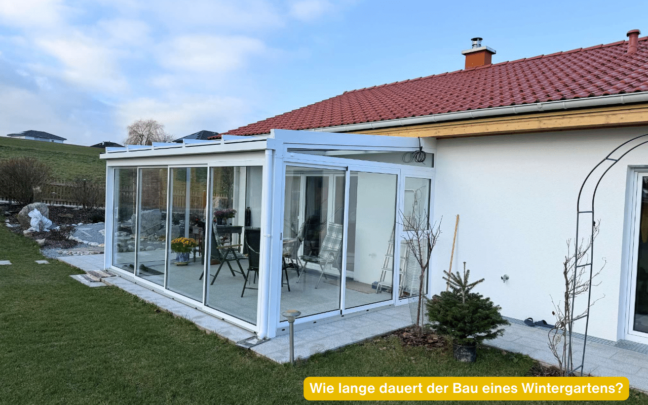 Wie lange dauert der Bau eines Wintergartens? Weißer Wintergarten nach Maß, von uns montiert
