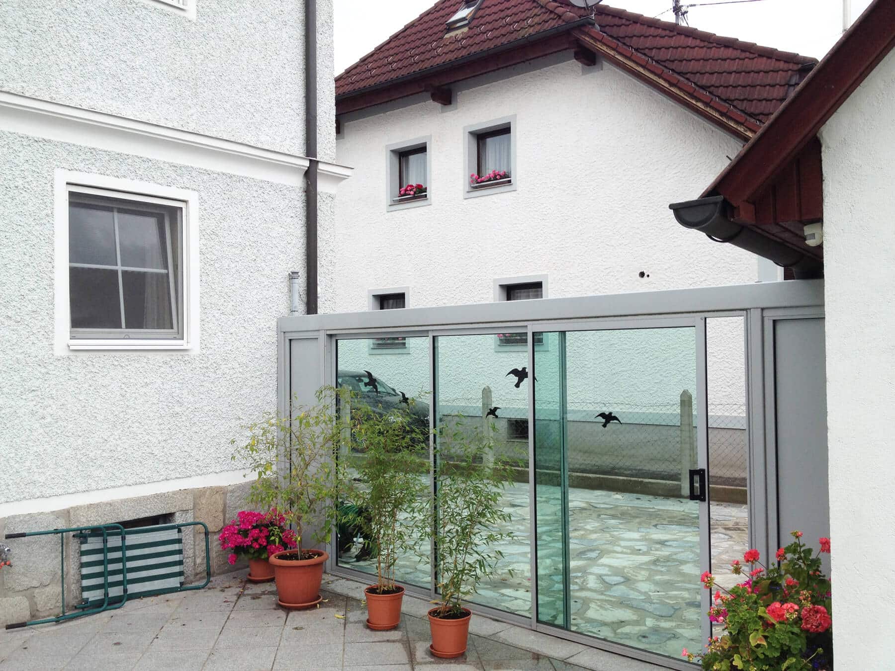 Windschutz Glaselemente zum Öffnen