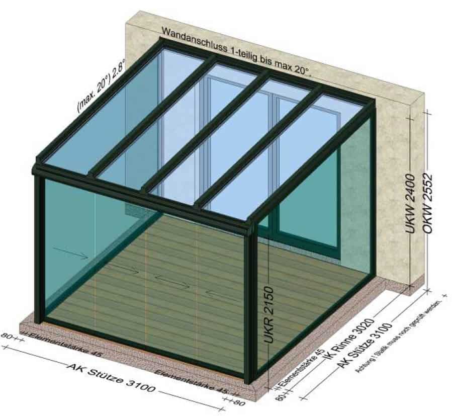 Wintergarten 3x3 Meter