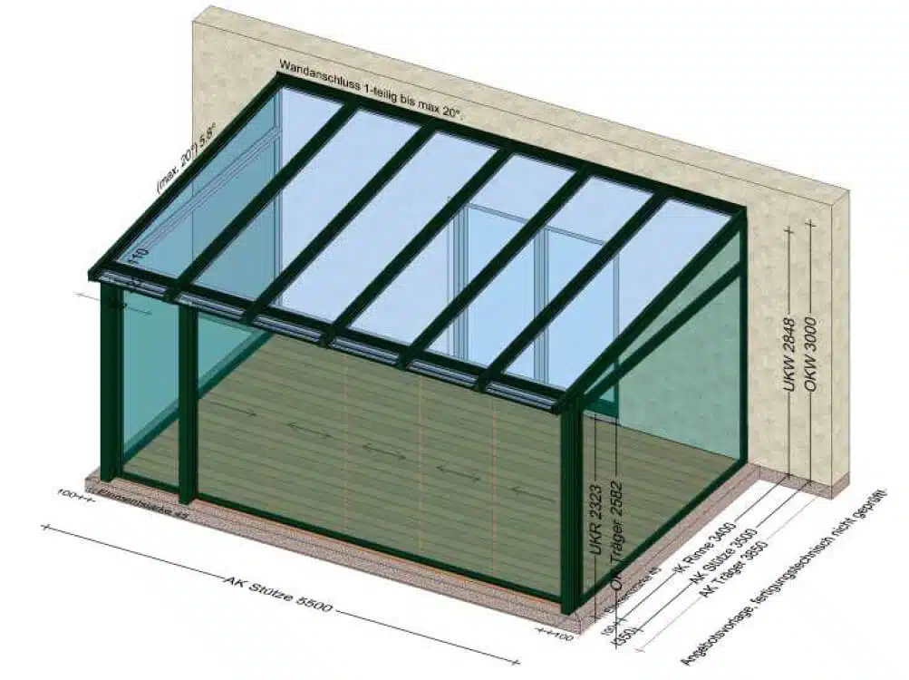 Wintergarten 5,5 x 3,5 Meter