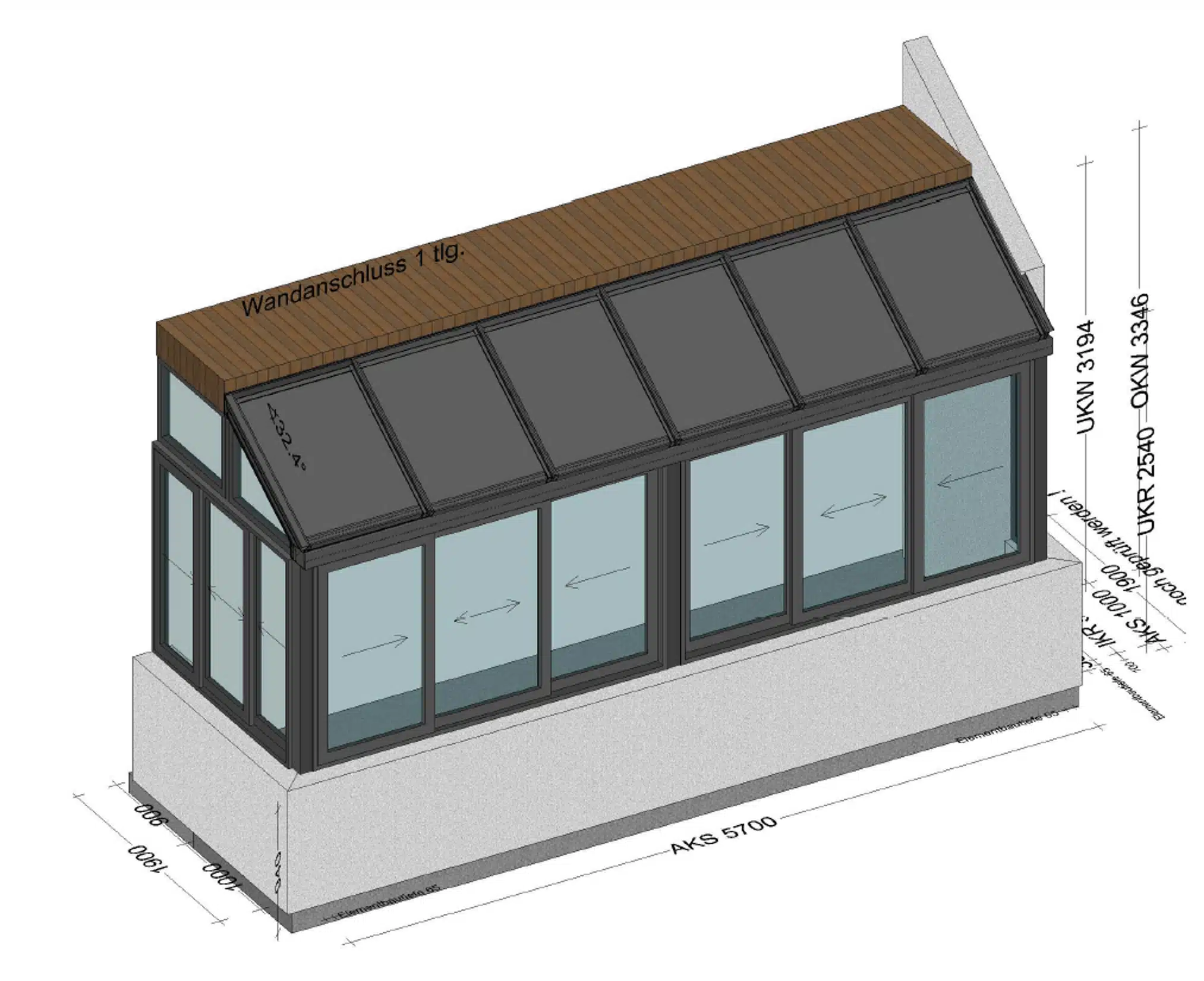 Wintergarten auf Balkon - Planung BV Gunskirchen OÖ