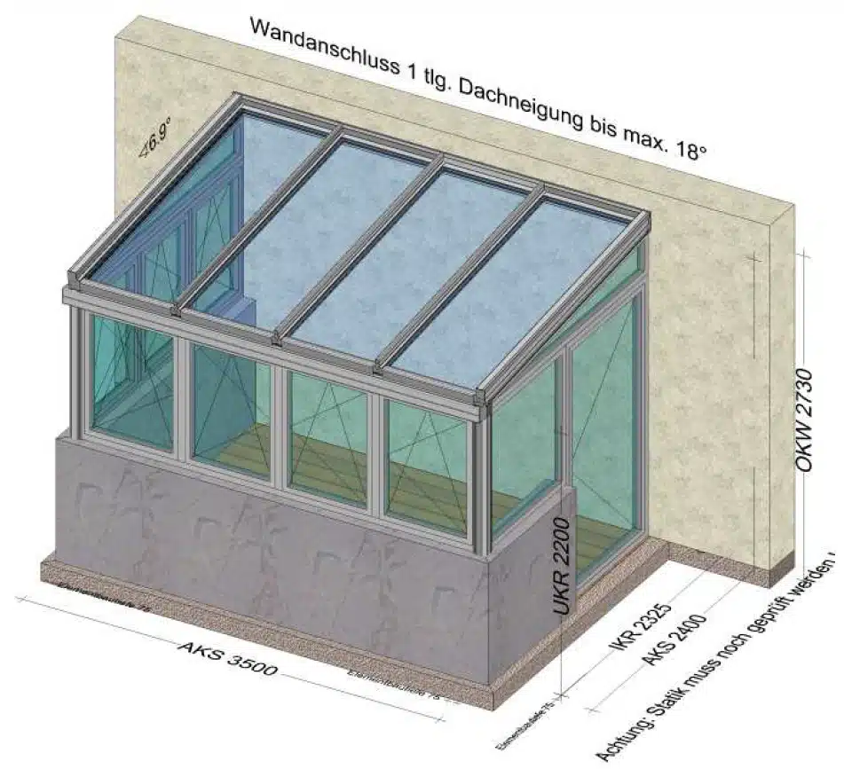 Wintergarten auf Terrasse mit Türe - Planung Sankt Georgen Oberösterreich