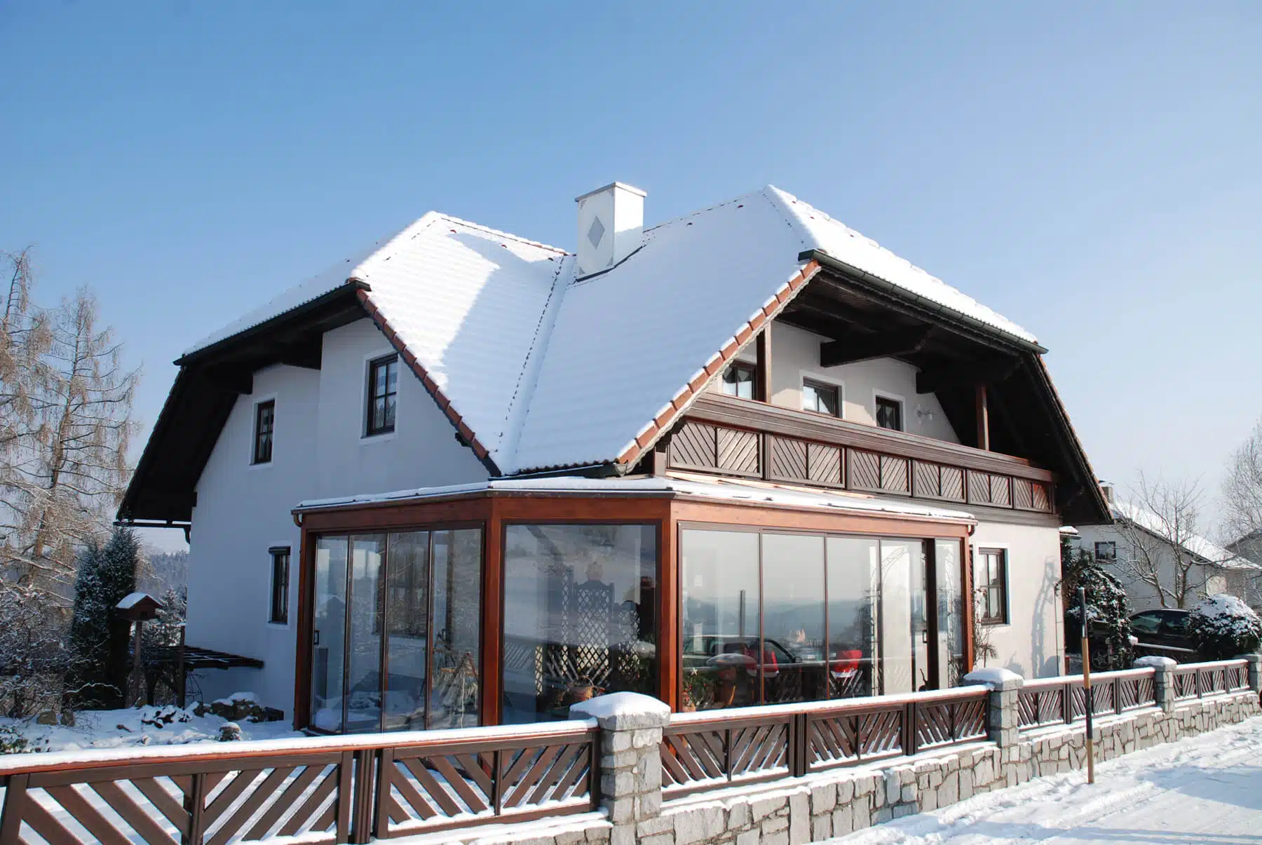 Wintergarten Dachglas und Schiebetüren