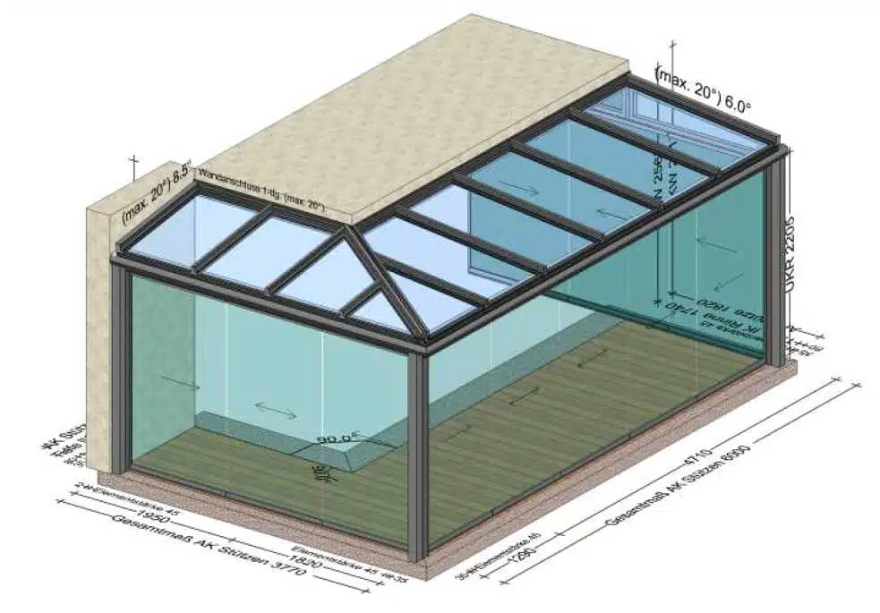 Wintergarten Eckkonstruktion - Planung in 4100 Ottensheim