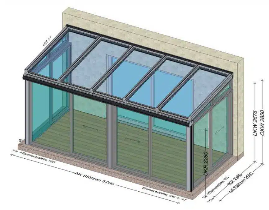 Wintergarten hochwärmedämmend mit Hebe-Schiebesystemen