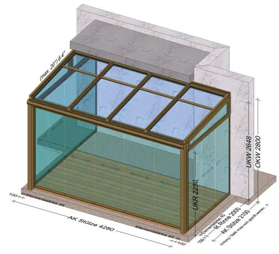 Wintergarten in RAL 7006 - Planung BV Au an der Donau