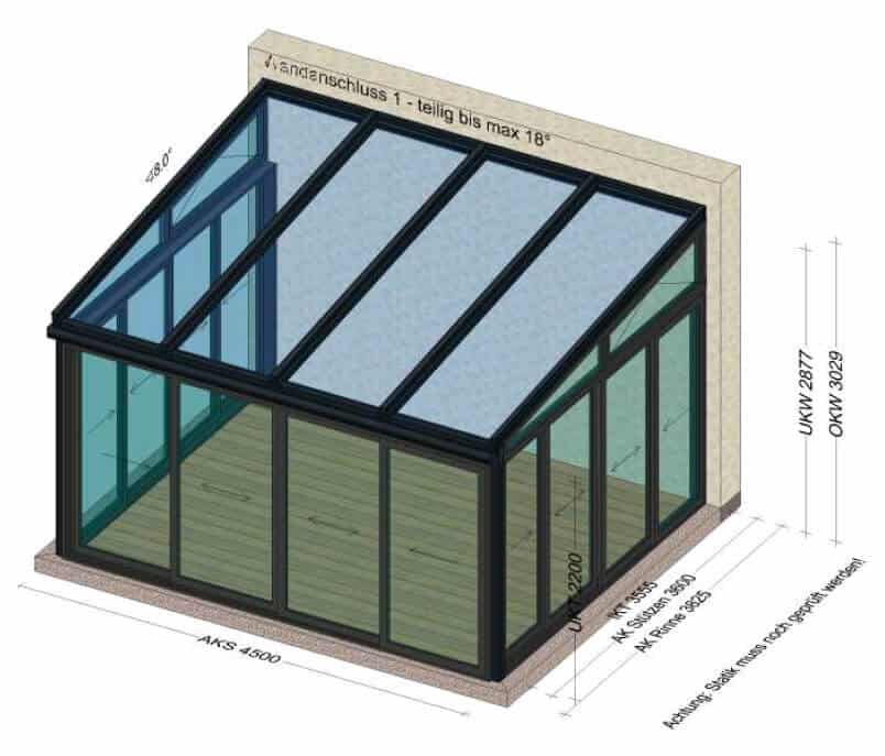 Wintergarten mit Aluminium Schiebewand