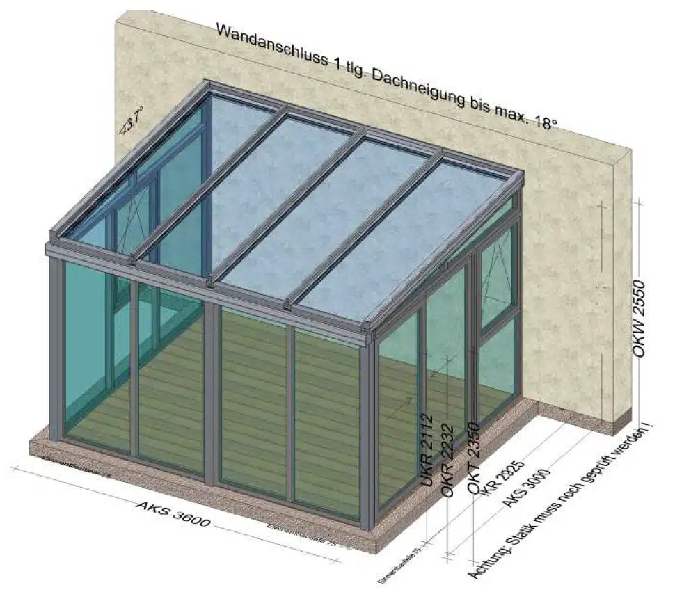 Wintergarten mit Festfeldern, Schiebetüren und Dreh-Kipp Fenster