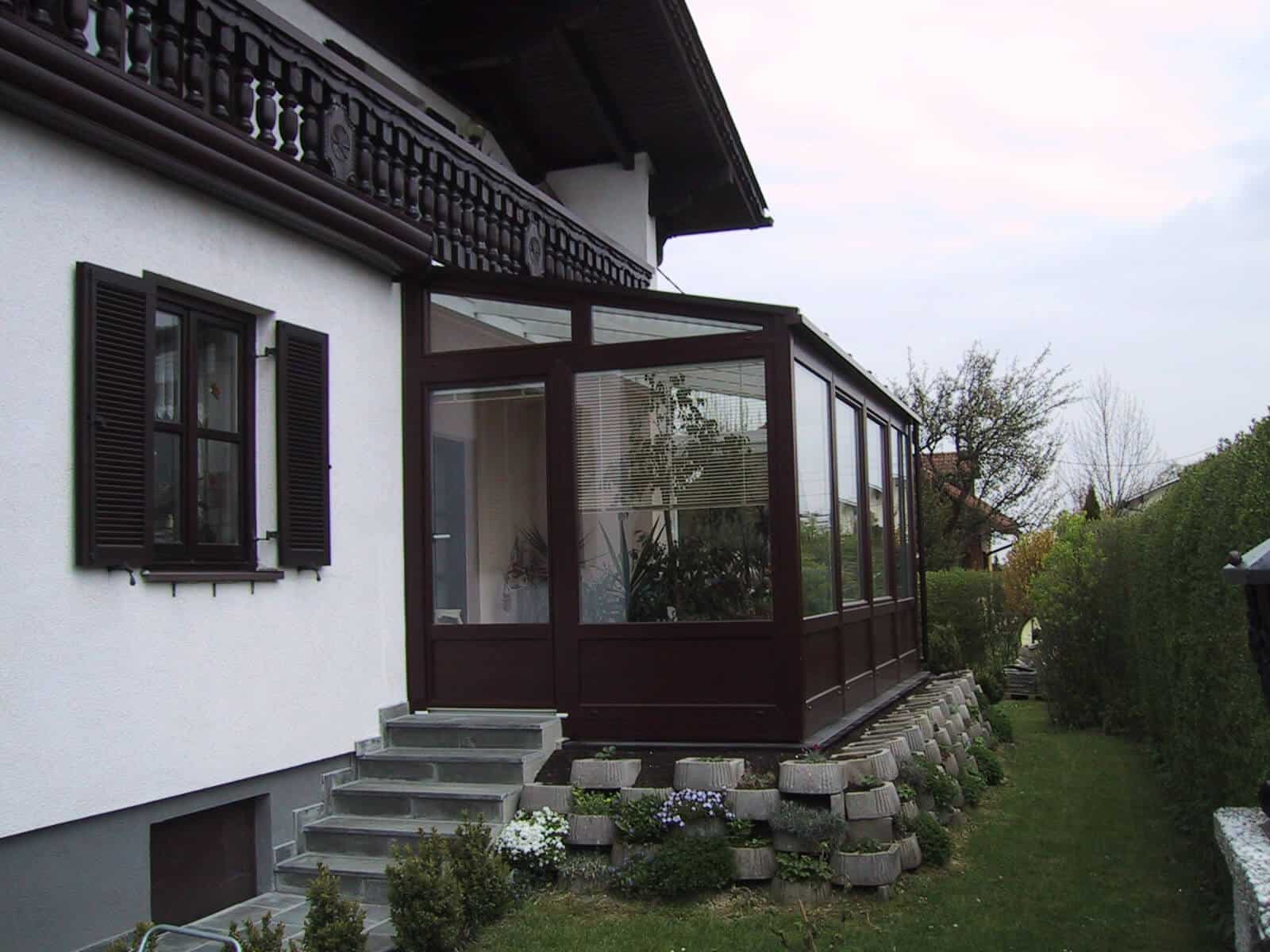 Wintergarten mit Glasdach und Alusparren