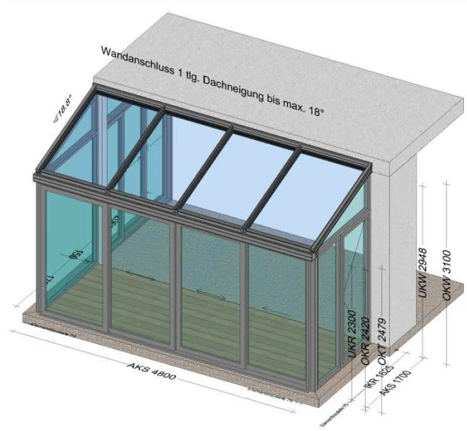 Wintergarten mittelwarm mit modernen Schiebetüren - Planung BV Linz-Land