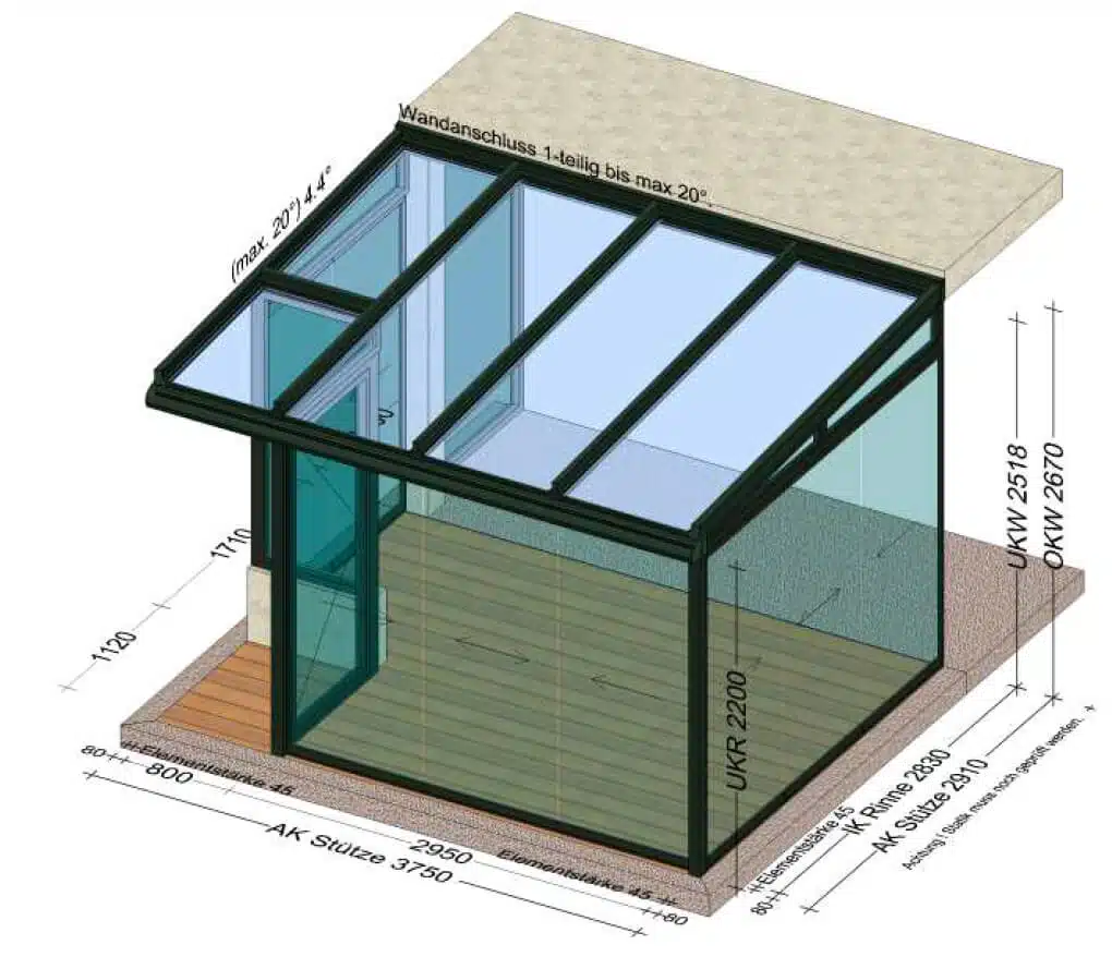 Wintergarten Sonderanfertigung Planung