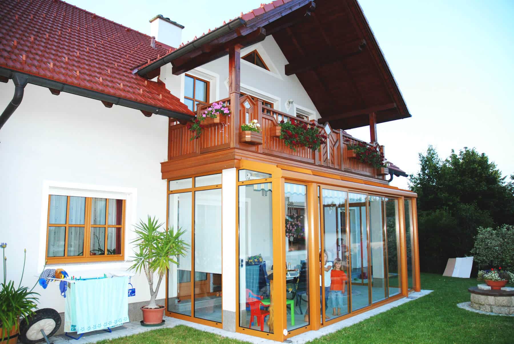 Wintergarten unter Balkon