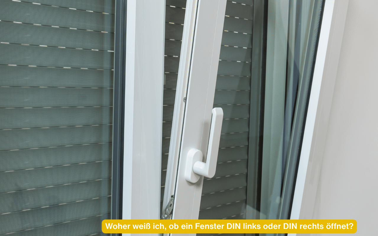 Woher weiß ich, ob ein Fenster DIN links oder DIN rechts öffnet? Weißes Dreh-Kipp-Fenster in Kippstellung mit Griff