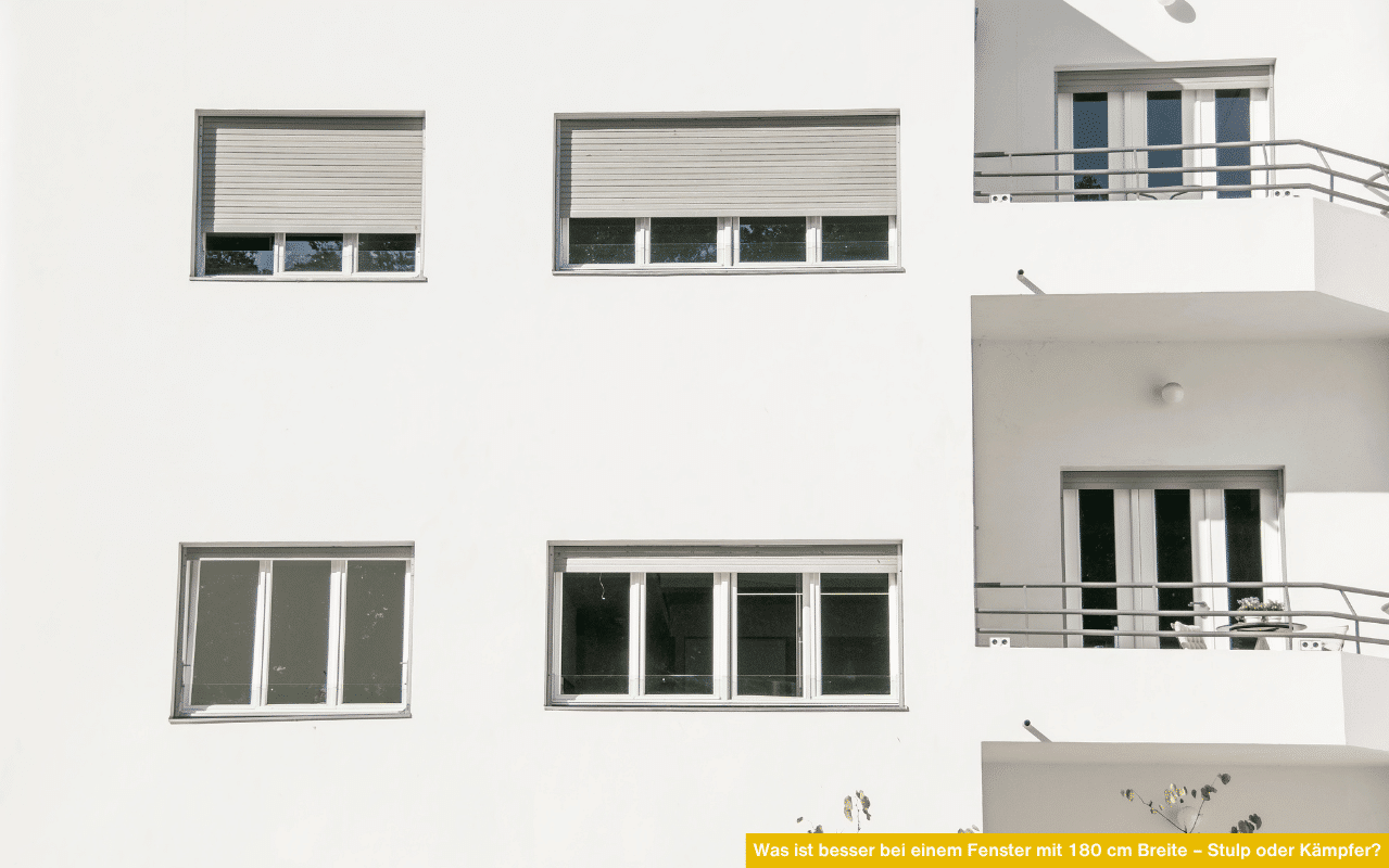Wohnhaus mit breiten Fenstern und Rollläden - Was ist besser bei einem Fenster mit 180 cm Breite - Stulp oder Kämpfer für sichere Konstruktion