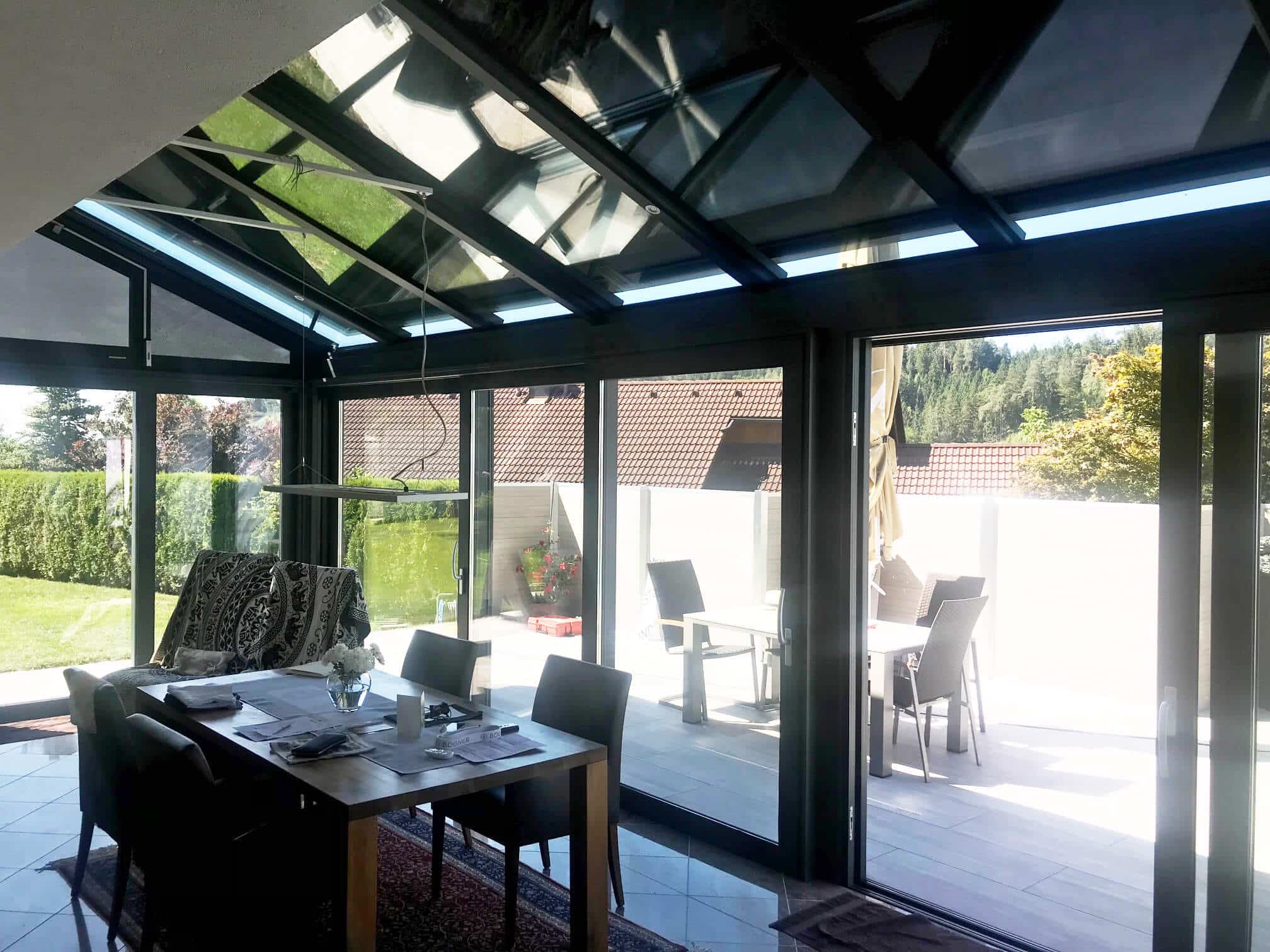 Wohnwintergarten Glasdachmarkise in Oberösterreich