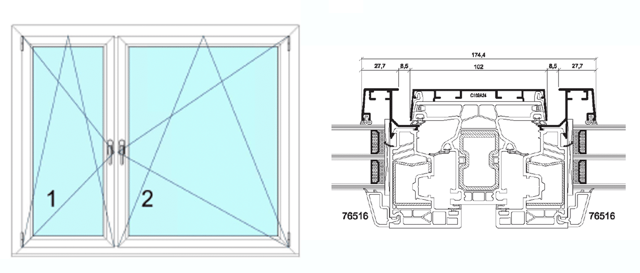Zeichnung Detail Kämpferfenster Waku Unity